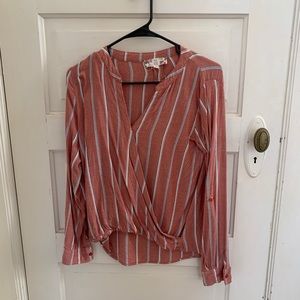 Striped V-Neck billowy shirt